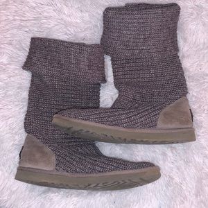 💥WOMEN’S UGG CARDY GRAY BUTTON KNIT BOOTS💥
